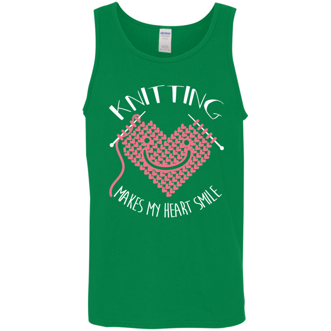 Knitting Makes My Heart Smile Cotton Tank Top