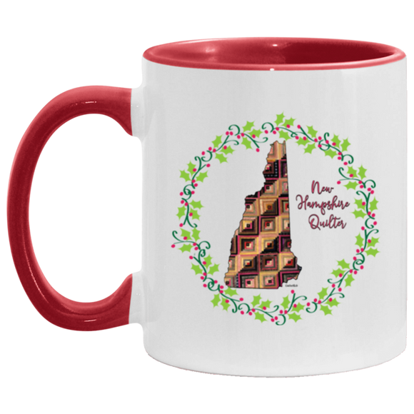 New Hampshire Quilter Christmas Accent Mug