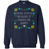 I Cross Stitch Because It Makes Me Happy Crewneck Sweatshirts - Crafter4Life - 3