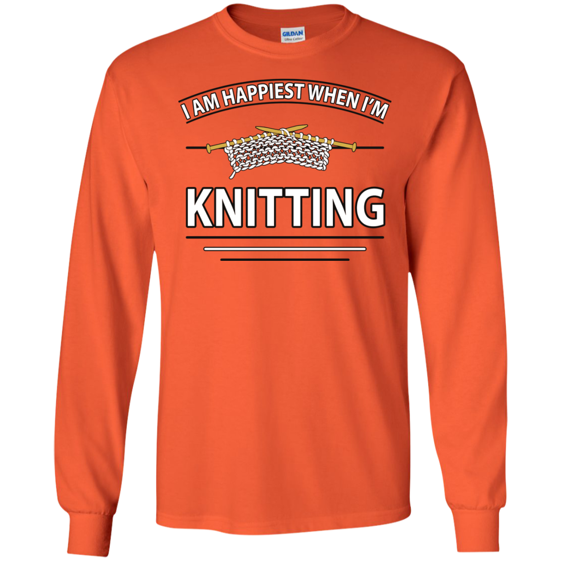 I Am Happiest When I'm Knitting Long Sleeve Ultra Cotton T-Shirt - Crafter4Life - 10