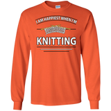 I Am Happiest When I'm Knitting Long Sleeve Ultra Cotton T-Shirt - Crafter4Life - 10