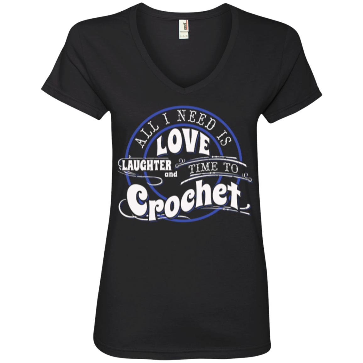 Time to Crochet Ladies V-Neck Tee - Crafter4Life - 3