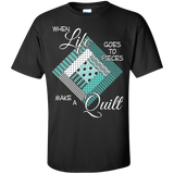 Make a Quilt (turquoise) Custom Ultra Cotton T-Shirt - Crafter4Life - 2