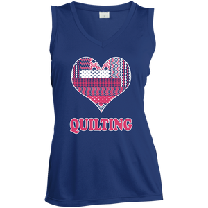 Heart Quilting Ladies Sleeveless V-Neck - Crafter4Life - 1