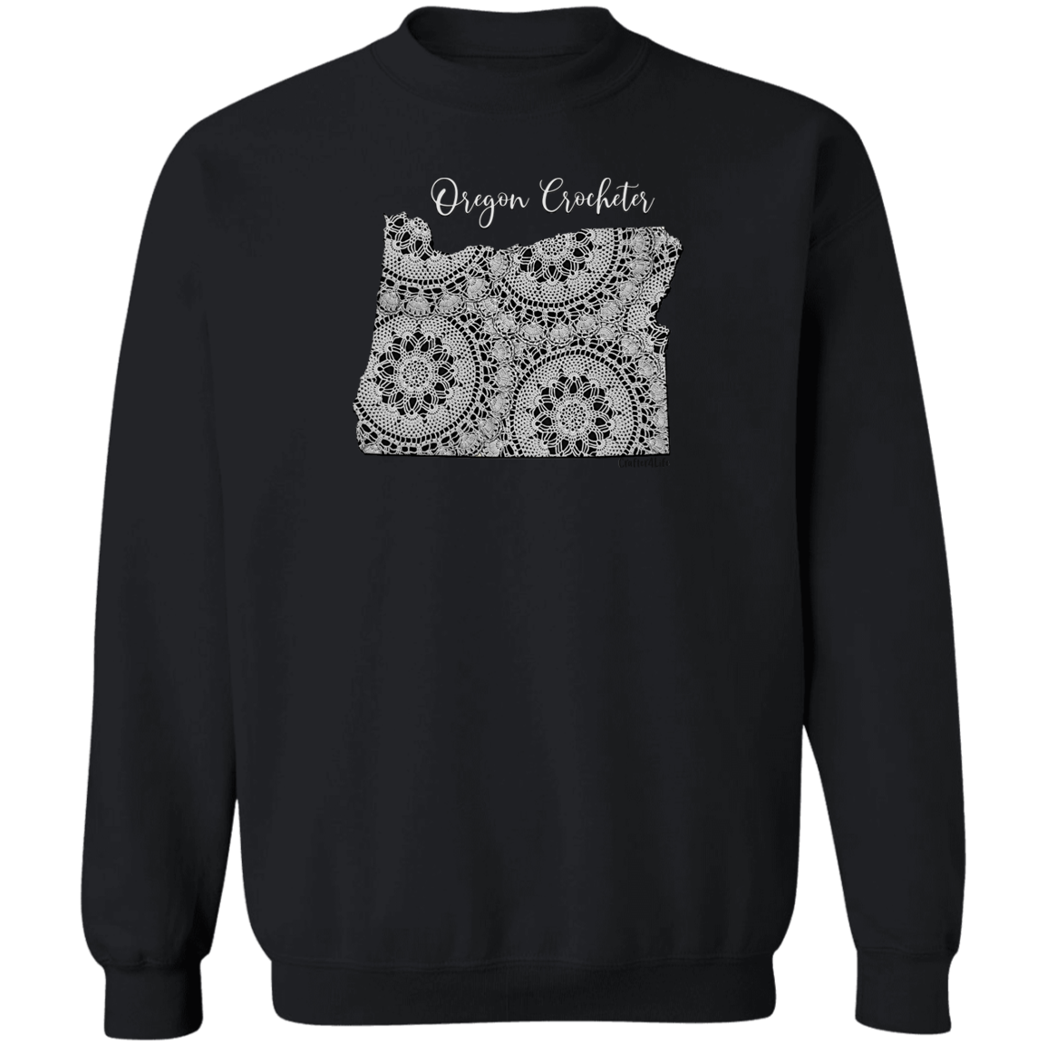 Oregon Crocheter Crewneck Pullover Sweatshirt
