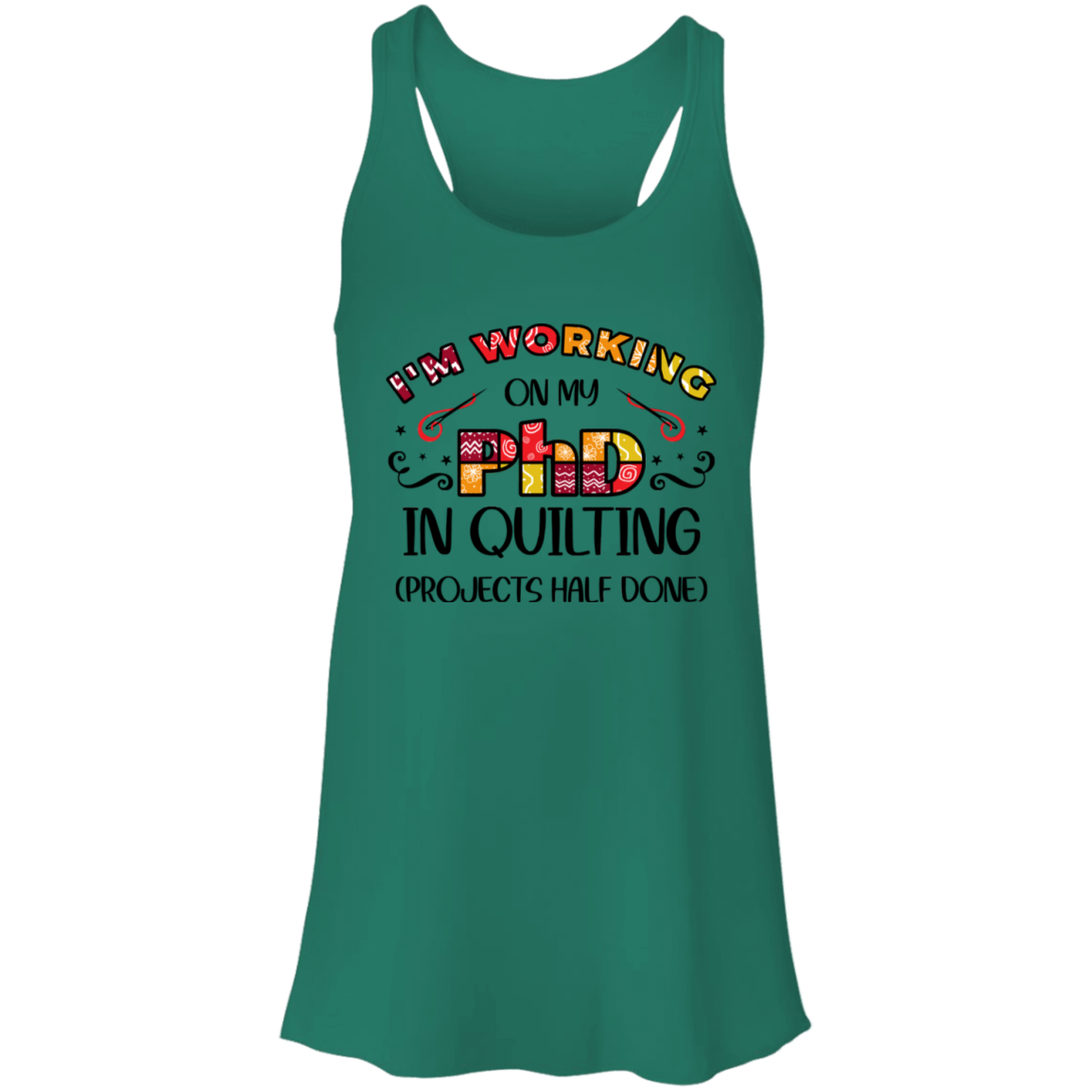 PhD in Quilting Flowy Racerback Tank