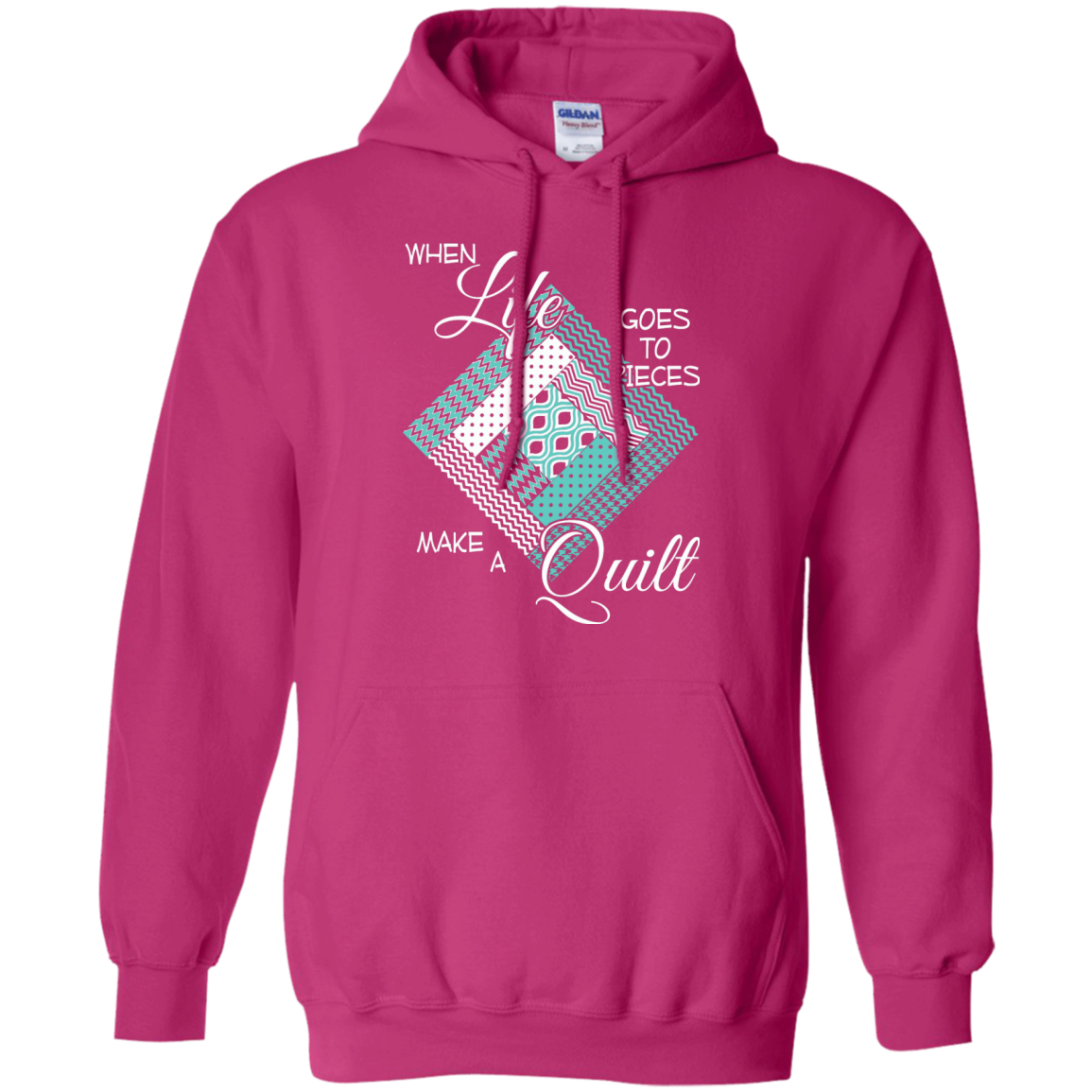 Make a Quilt (turquoise) Pullover Hoodies - Crafter4Life - 1