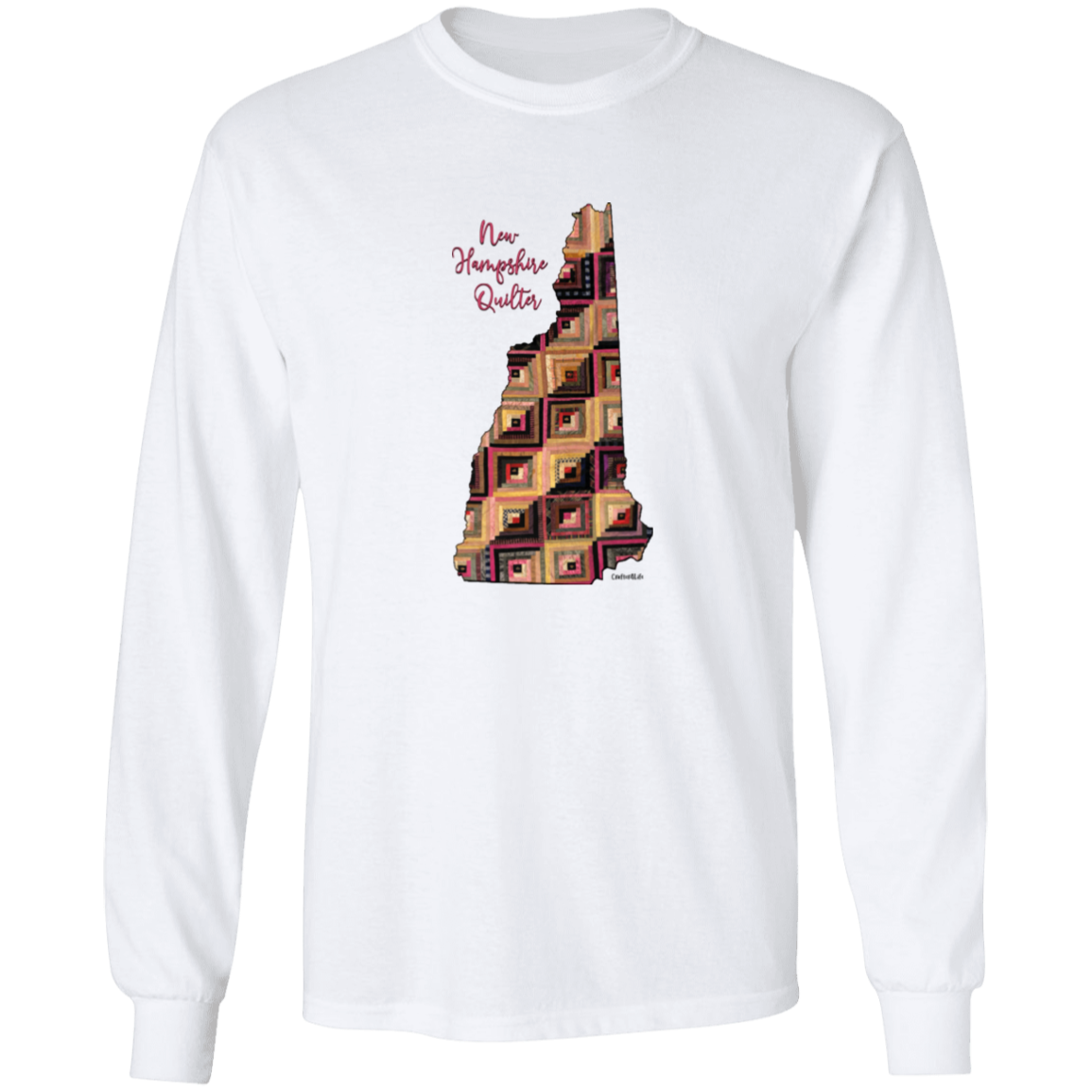 New Hampshire Quilter Long Sleeve T-Shirt, Gift for Quilting Friends and Family