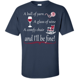 A Ball of Yarn a Glass of Wine Men's and Unisex T-Shirts - Crafter4Life - 7