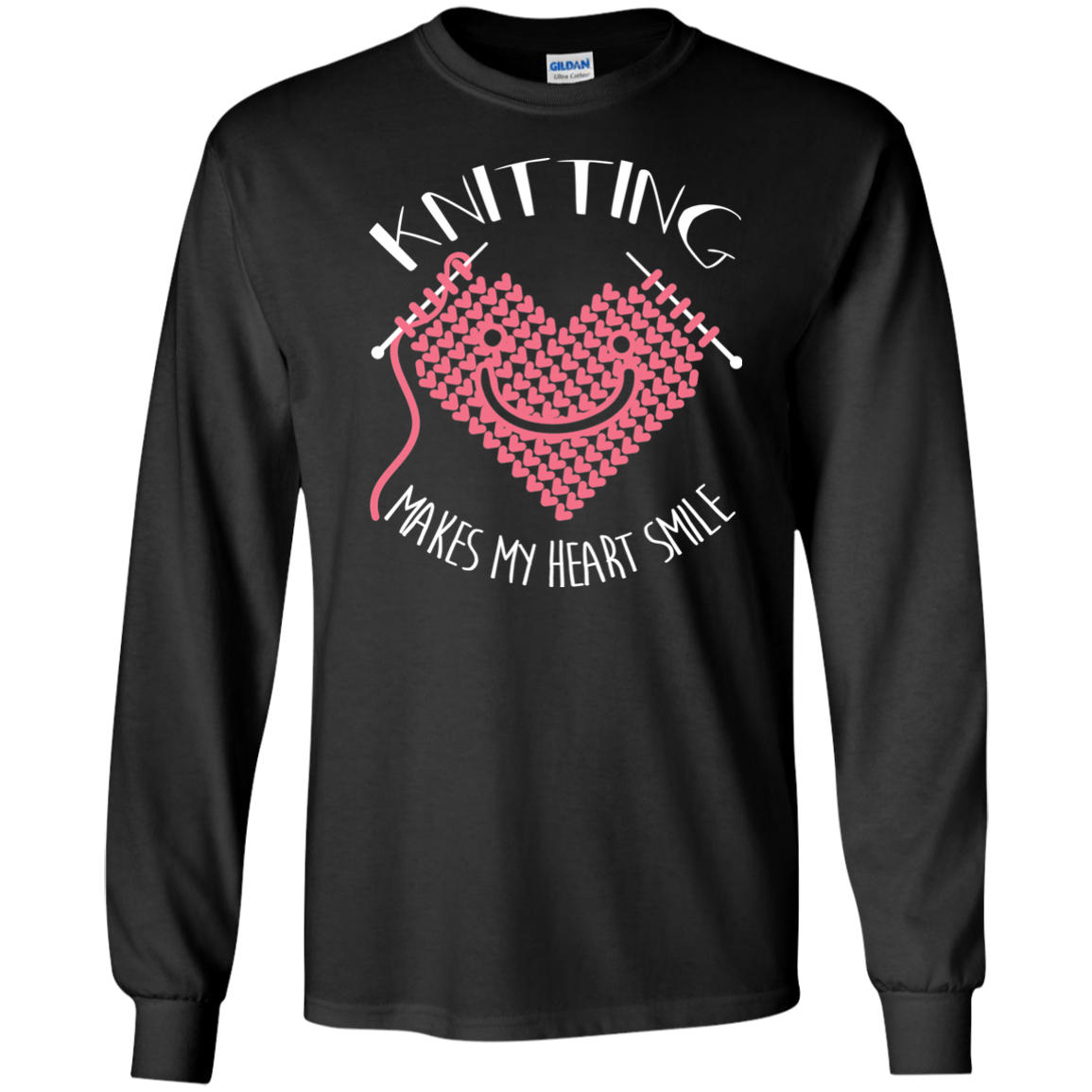 Knitting Makes My Heart Smile LS Ultra Cotton T-Shirt