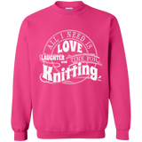 Time for Knitting Crewneck Pullover Sweatshirt