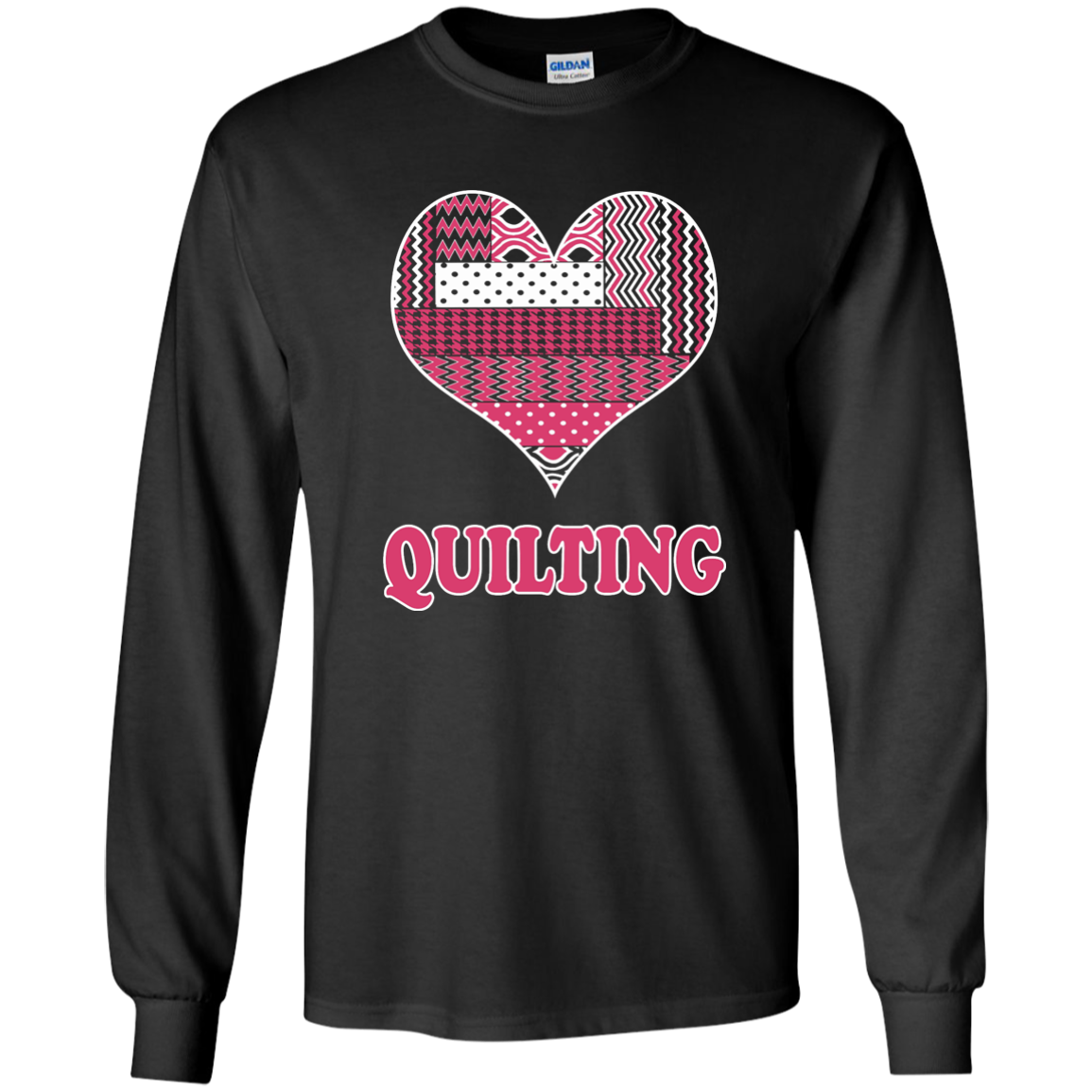 Heart Quilting Long Sleeve Ultra Cotton T-Shirt - Crafter4Life - 5