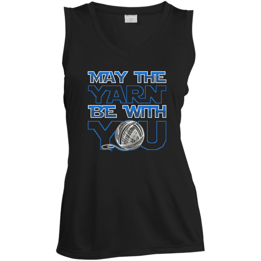 May the Yarn be with You Ladies Sleeveless Moisture Absorbing V-Neck