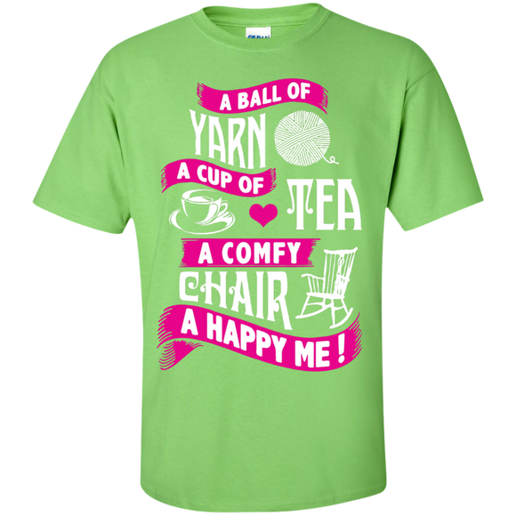 A Ball of Yarn, A Happy Me Custom Ultra Cotton T-Shirt - Crafter4Life - 1