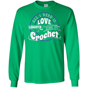 Time to Crochet Long Sleeve Ultra Cotton T-Shirt - Crafter4Life - 1