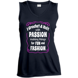 I Crochet & Knit with Passion Ladies Sleeveless Moisture Absorbing V-Neck