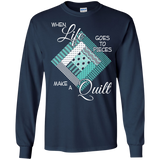 Make a Quilt (turquoise) Long Sleeve Ultra Cotton T-Shirt - Crafter4Life - 6