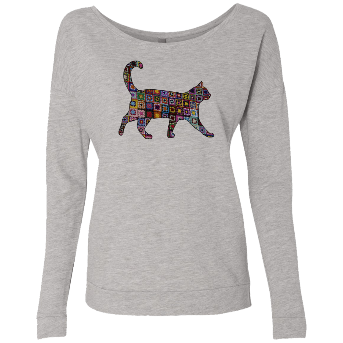 Granny Square Cat Ladies Long Sleeve Shirts