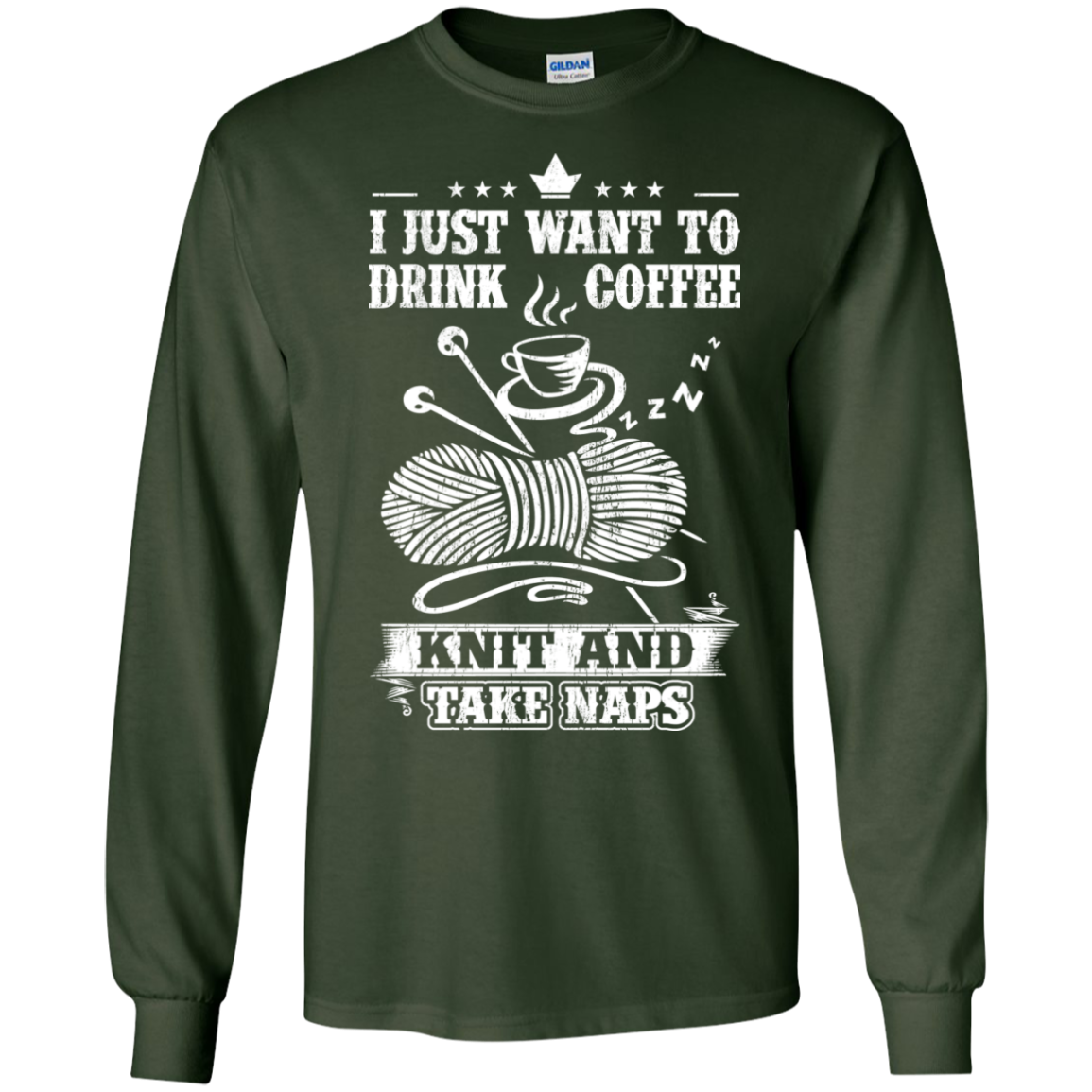 Coffee-Knit-Nap Long Sleeve Ultra Cotton T-Shirt - Crafter4Life - 5