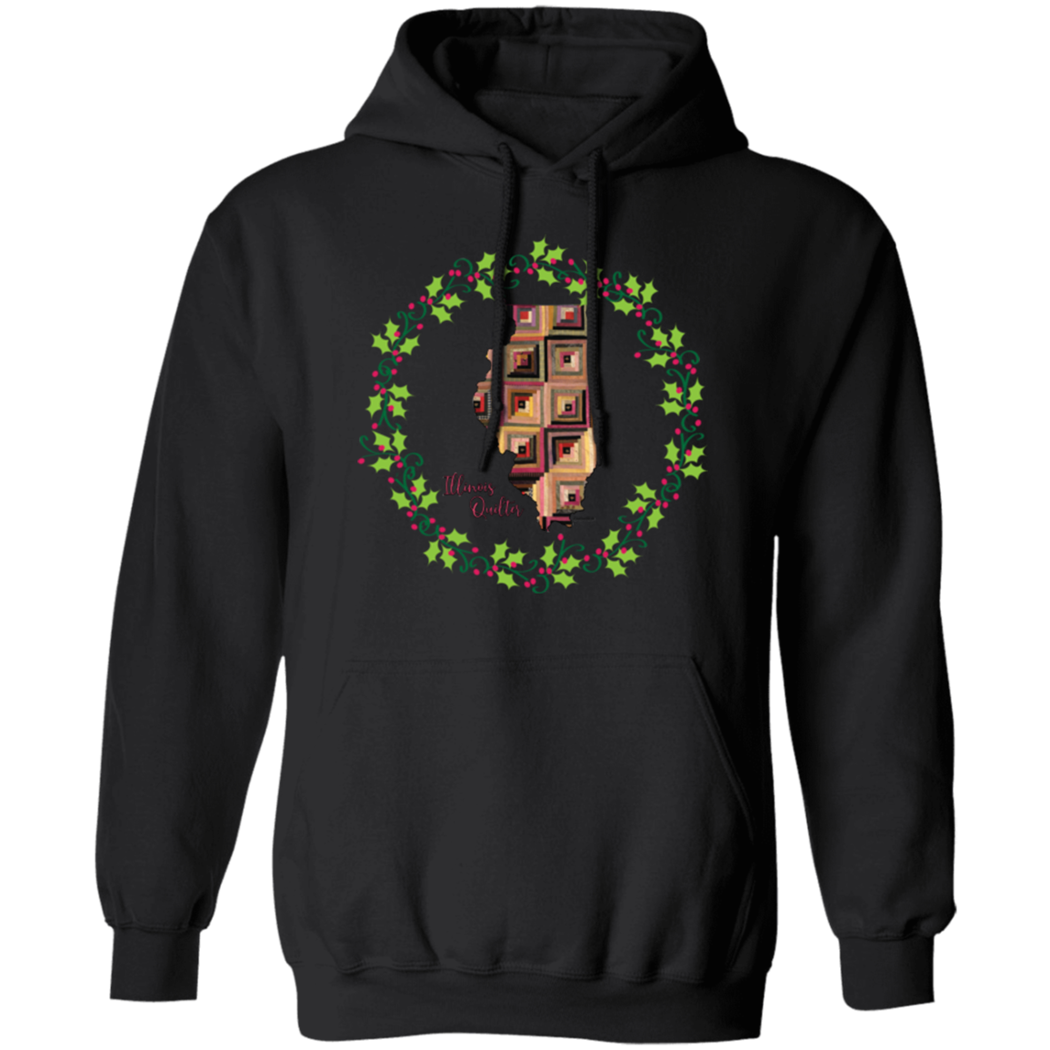 Illinois Quilter Christmas Pullover Hoodie