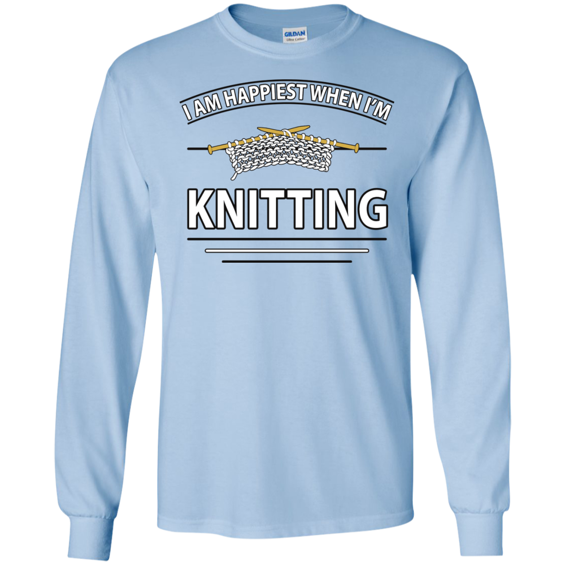 I Am Happiest When I'm Knitting Long Sleeve Ultra Cotton T-Shirt - Crafter4Life - 5