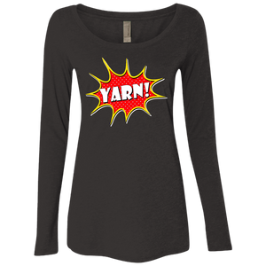 Yarn! Comic Starburst Ladies Triblend LS Scoop