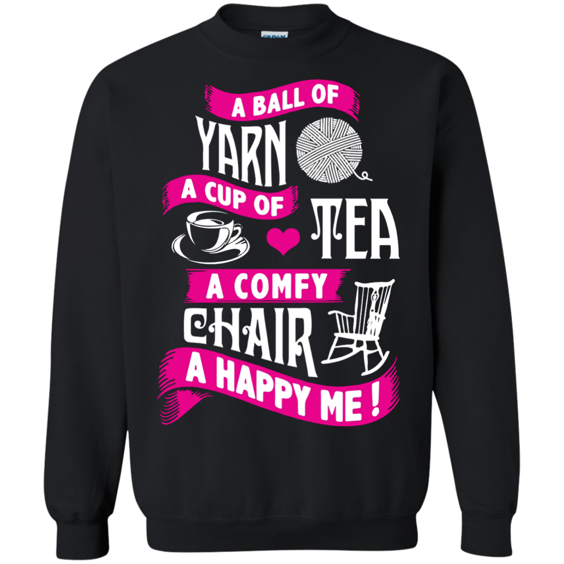A Ball of Yarn, A Happy Me Crewneck Sweatshirts - Crafter4Life - 3