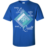 Make a Quilt (turquoise) Custom Ultra Cotton T-Shirt - Crafter4Life - 10