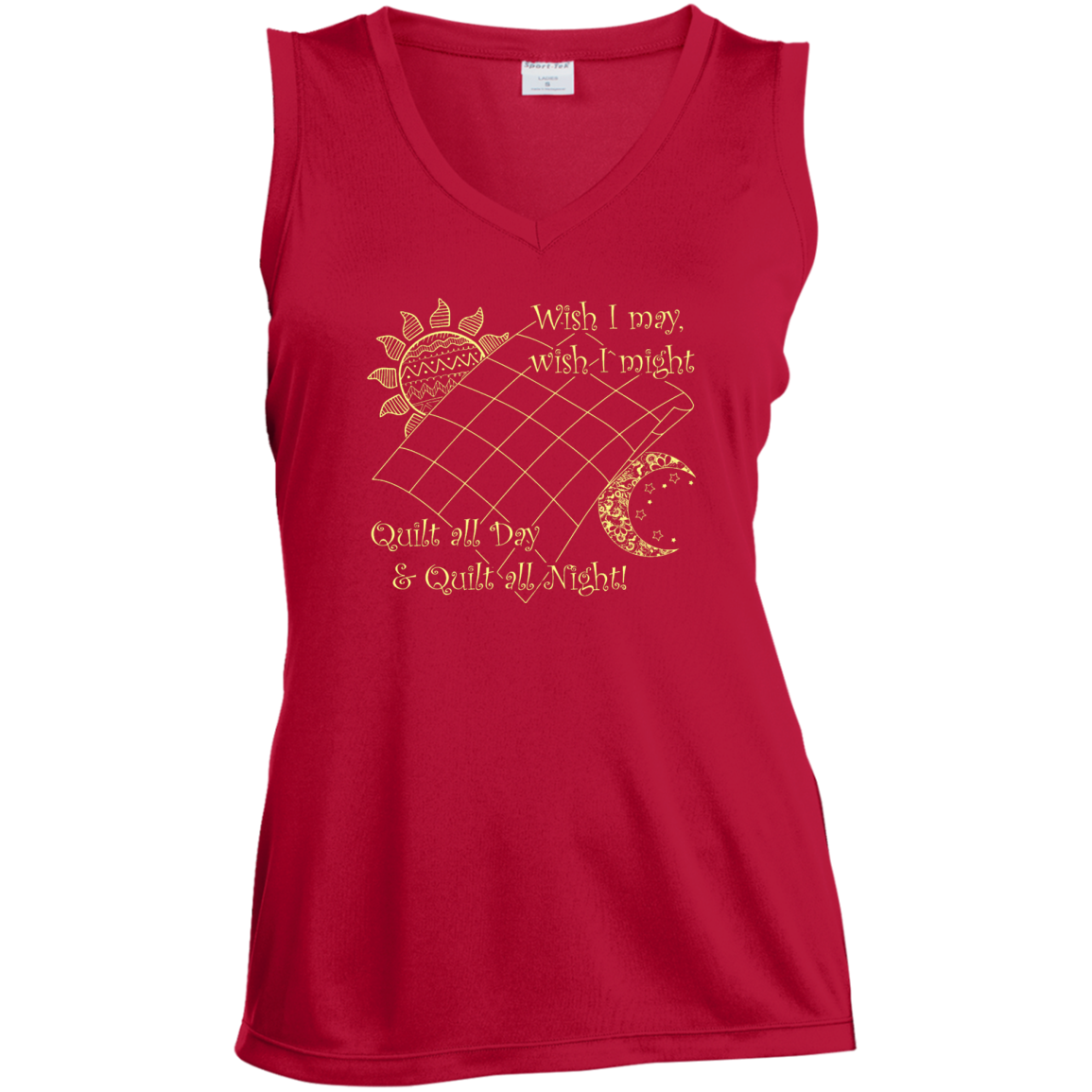 Wish I May Quilt Ladies Sleeveless V-Neck - Crafter4Life - 4