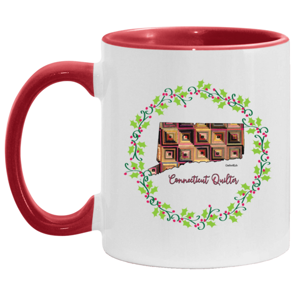 Connecticut Quilter Christmas Accent Mug