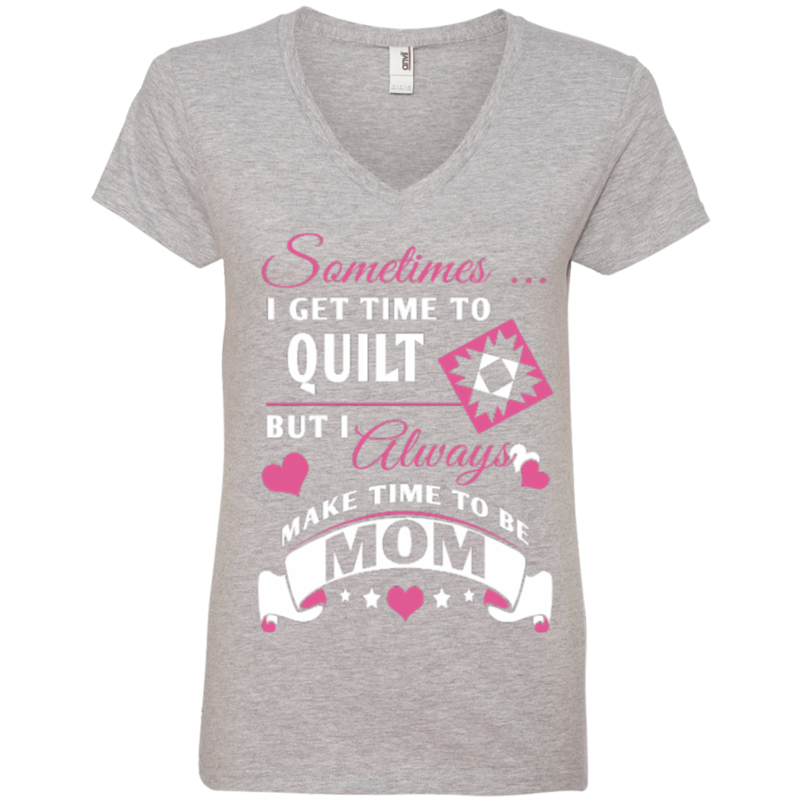 Time-Quilt-Mom Ladies V-neck Tee - Crafter4Life - 1