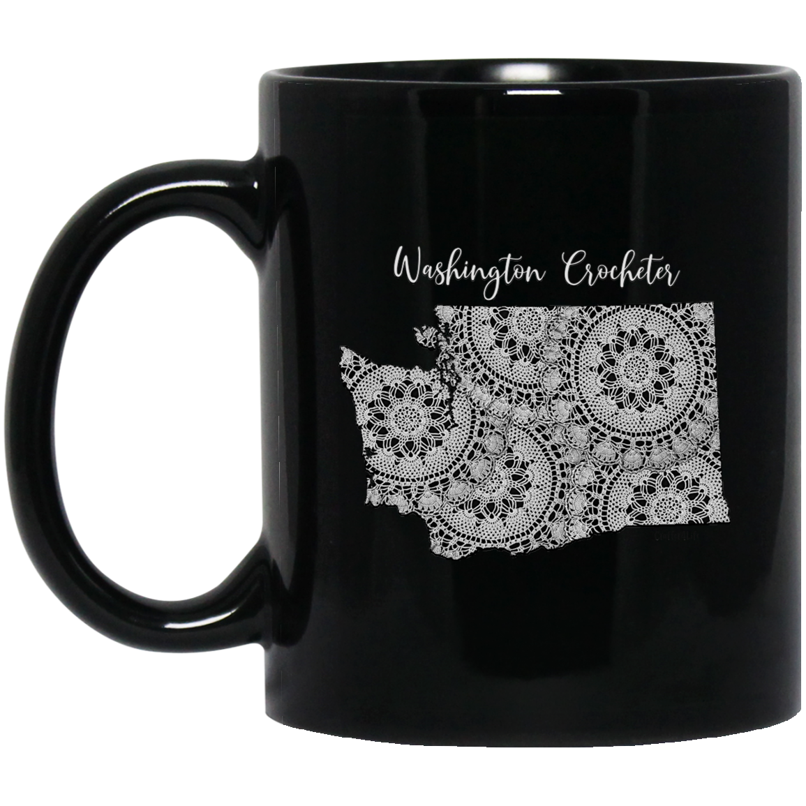 Washington Crocheter Black Mugs