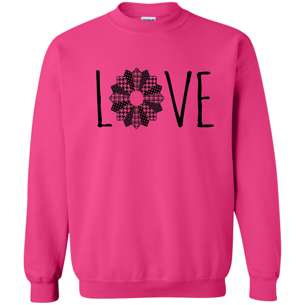 LOVE Quilt Crewneck Pullover Sweatshirt