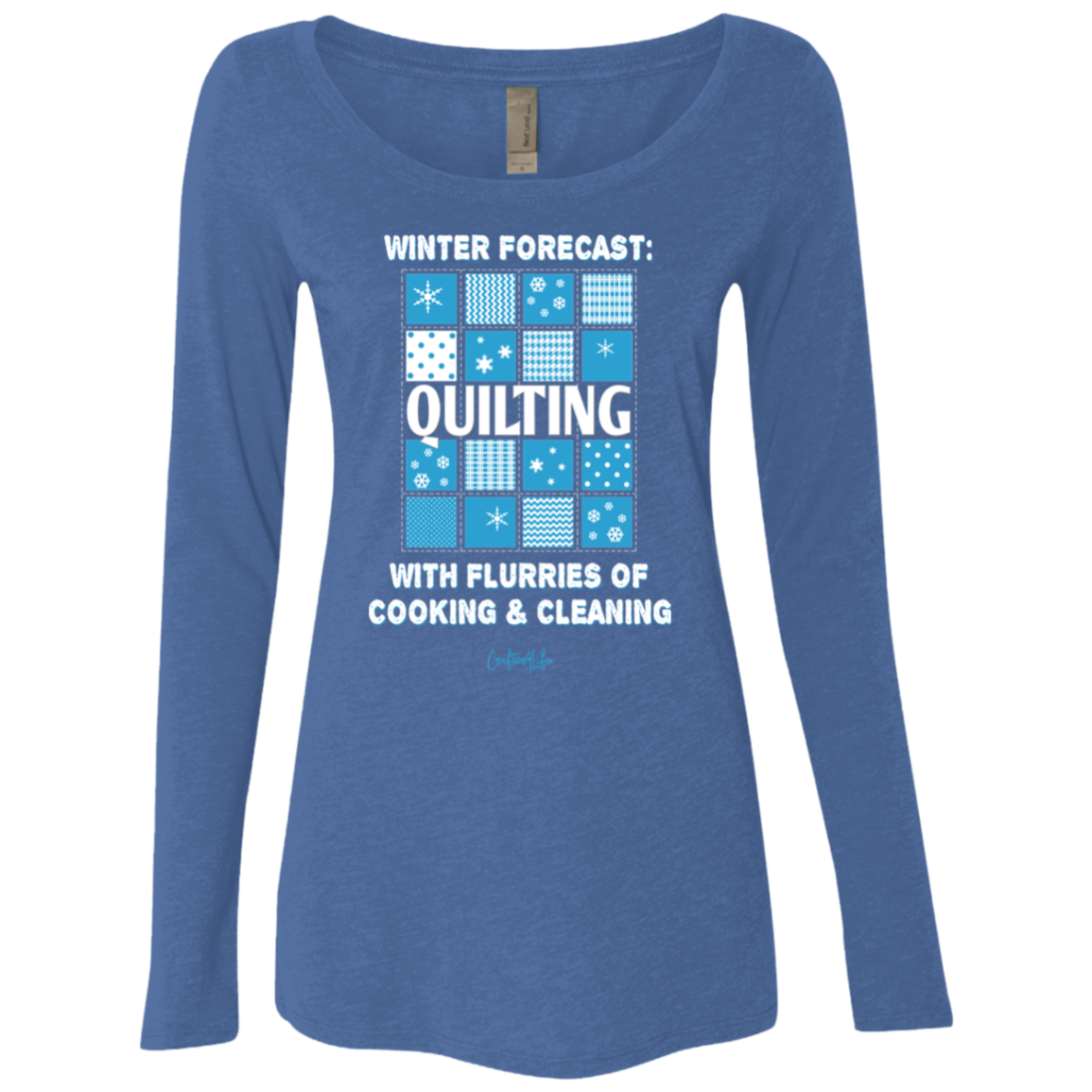 Winter Forecast Quilting Flurries Ladies Long Sleeve Shirts