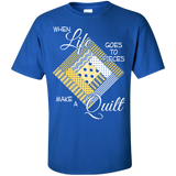 Make a Quilt (yellow) Custom Ultra Cotton T-Shirt - Crafter4Life - 10