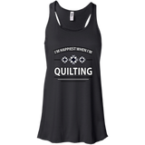 I'm Happiest When I'm Quilting Flowy Racerback Tank