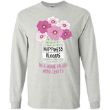 Happiness Blooms with Crafts Long Sleeve Ultra Cotton T-Shirt - Crafter4Life - 2