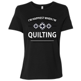 I'm Happiest When I'm Quilting Ladies Relaxed Jersey Short-Sleeve T-Shirt