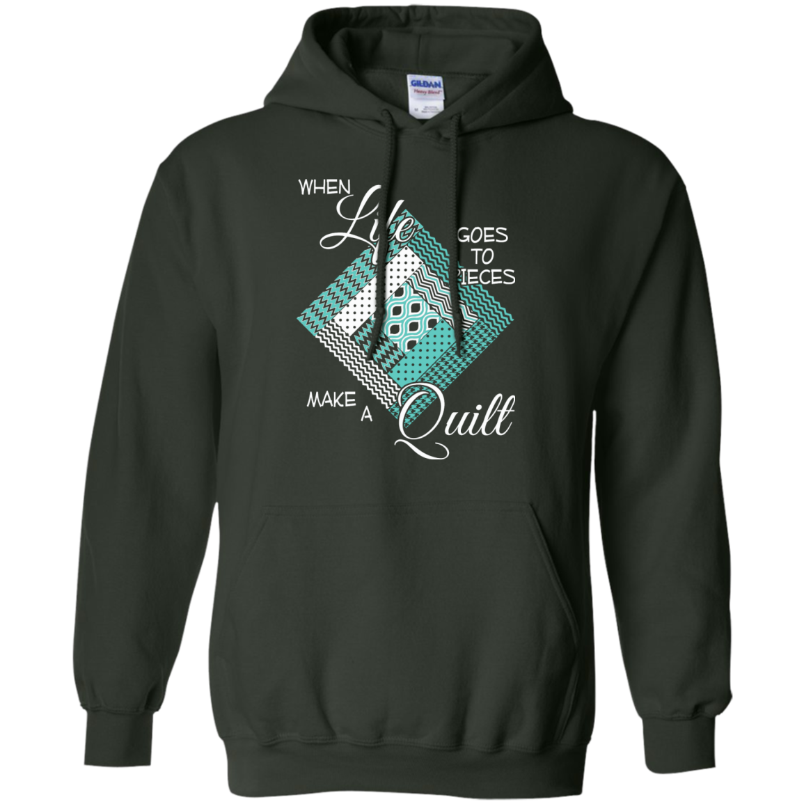 Make a Quilt (turquoise) Pullover Hoodies - Crafter4Life - 5