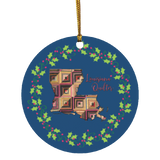 Louisiana Quilter Christmas Circle Ornament