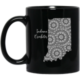 Indiana Crocheter Black Mugs