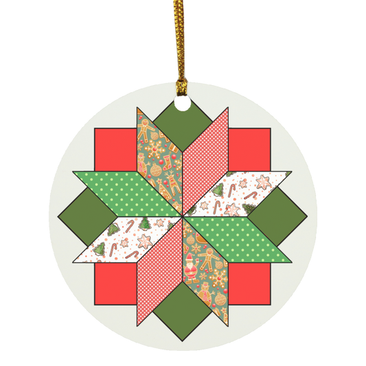 Christmas Star Circle Ornament