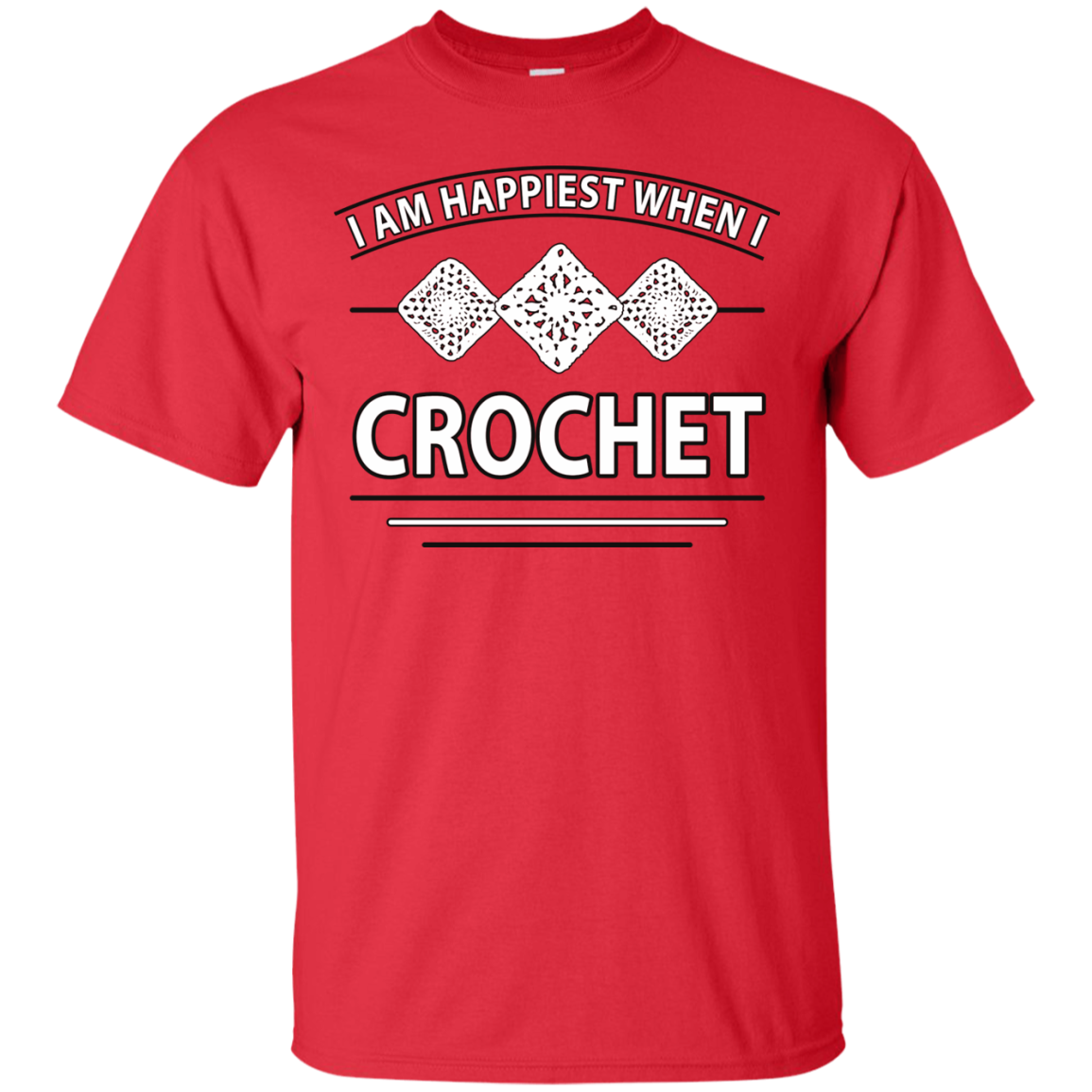I Am Happiest When I Crochet Custom Ultra Cotton T-Shirt - Crafter4Life - 3