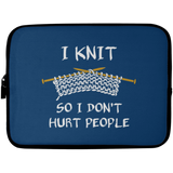I Knit So I Don't Hurt People Laptop Sleeves