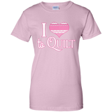 I Heart to Quilt Ladies Custom 100% Cotton T-Shirt - Crafter4Life - 1