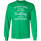 Knitting Helps to Calm My Life LS Ultra Cotton T-Shirt