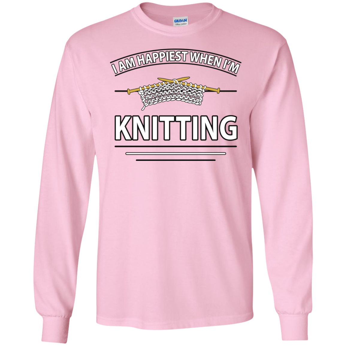 I Am Happiest When I'm Knitting Long Sleeve Ultra Cotton T-Shirt - Crafter4Life - 12