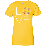 LOVE Quilting (Fall Colors) Ladies Custom 100% Cotton T-Shirt - Crafter4Life - 4