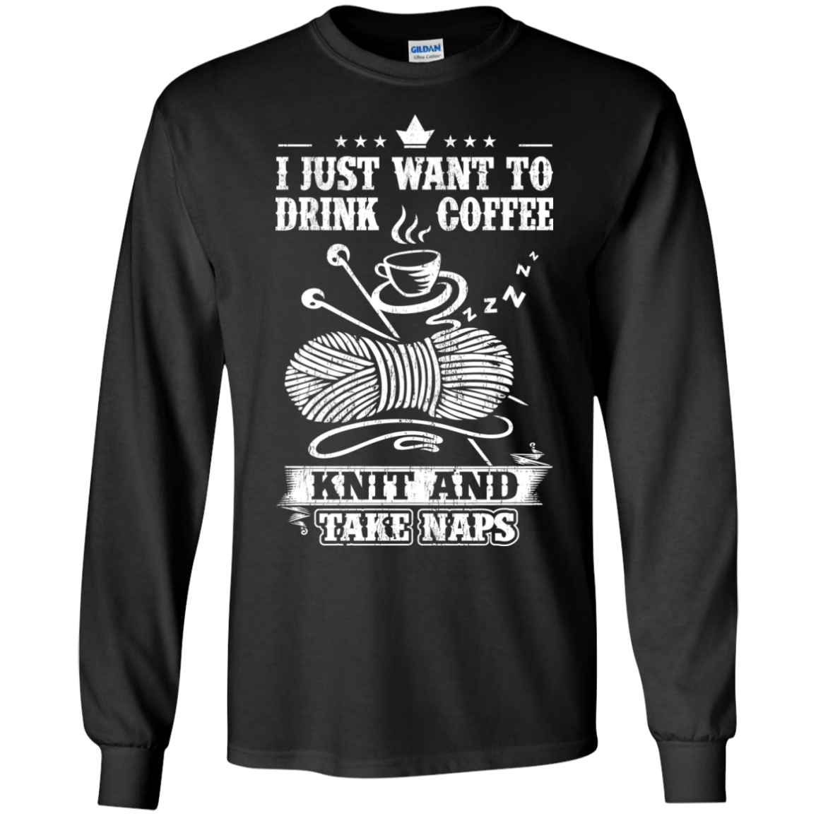 Coffee-Knit-Nap Long Sleeve Ultra Cotton T-Shirt - Crafter4Life - 3