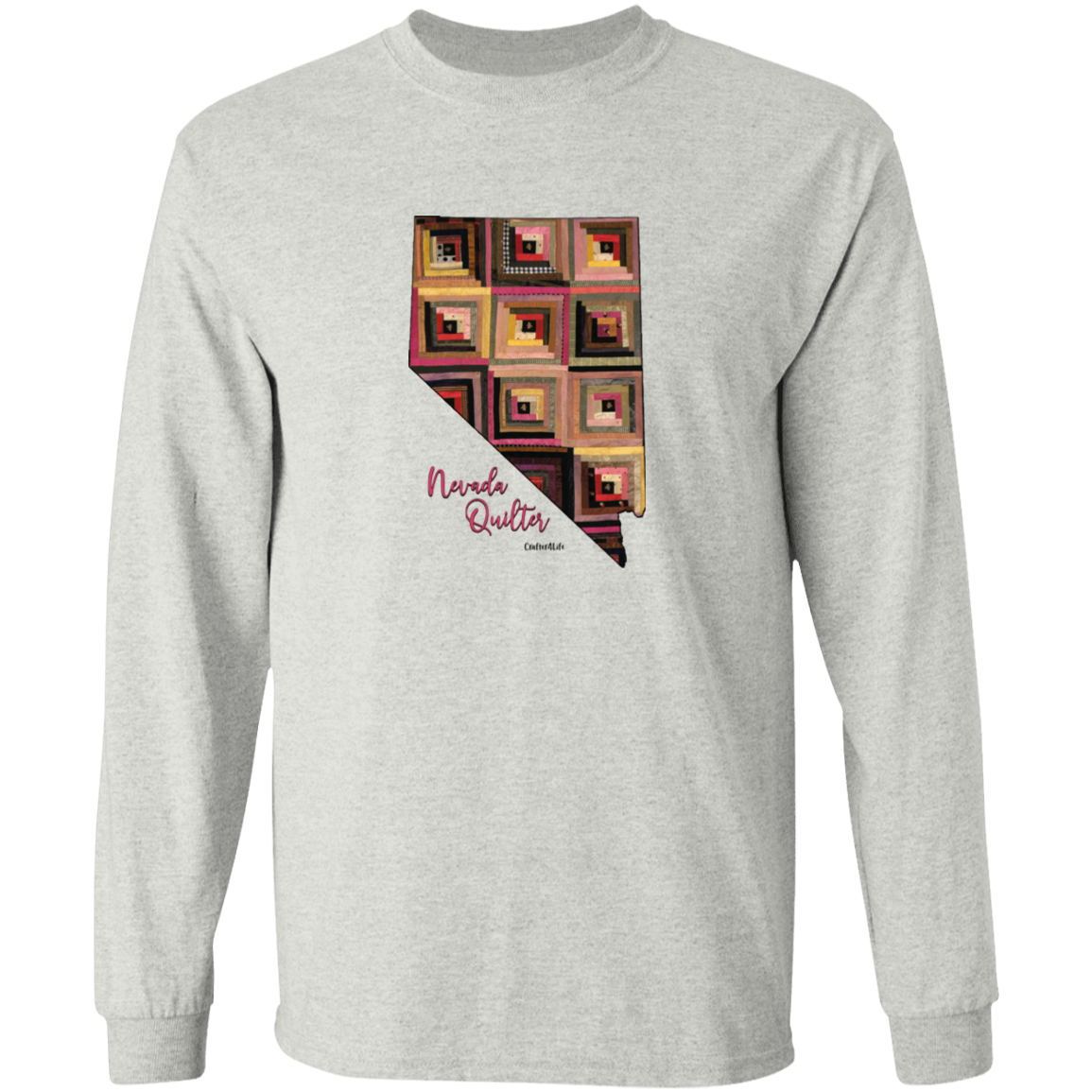 Nevada Quilter Long Sleeve T-Shirt, Gift for Quilting Friends and Family